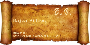 Bajza Vilmos névjegykártya
